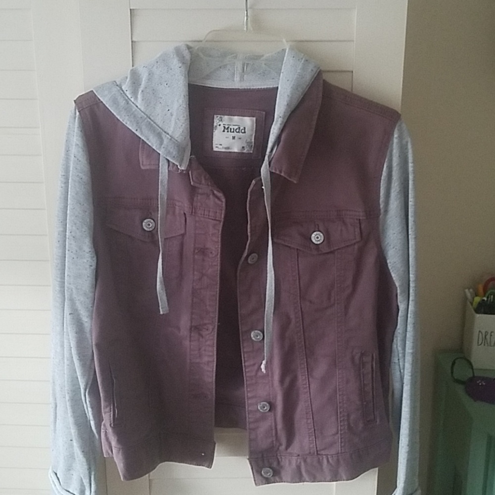 Mudd Mauve denim and sweatshirt jean jacket